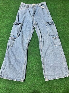 PacSun Light Blue Bootcut Cargo Jeans for Men